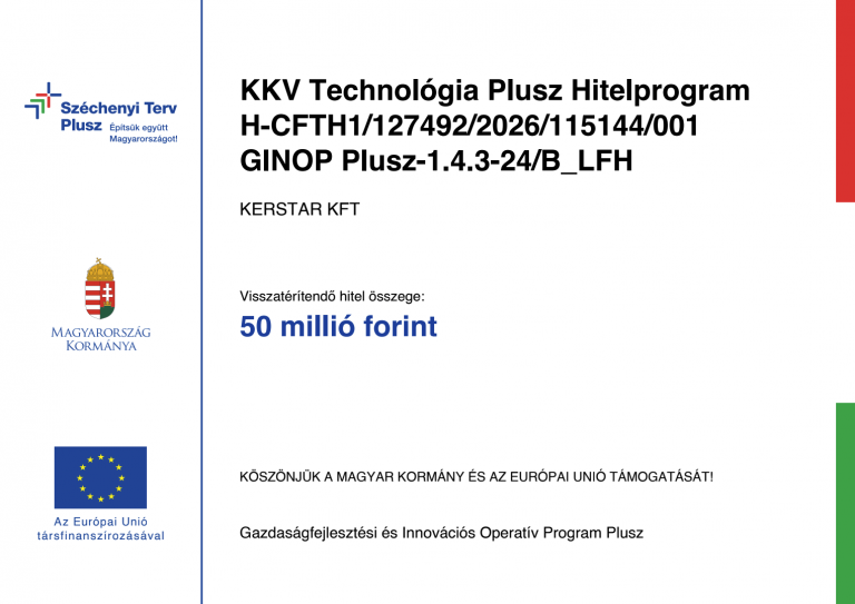 Széchenyi Terv Plusz támogatási tábla